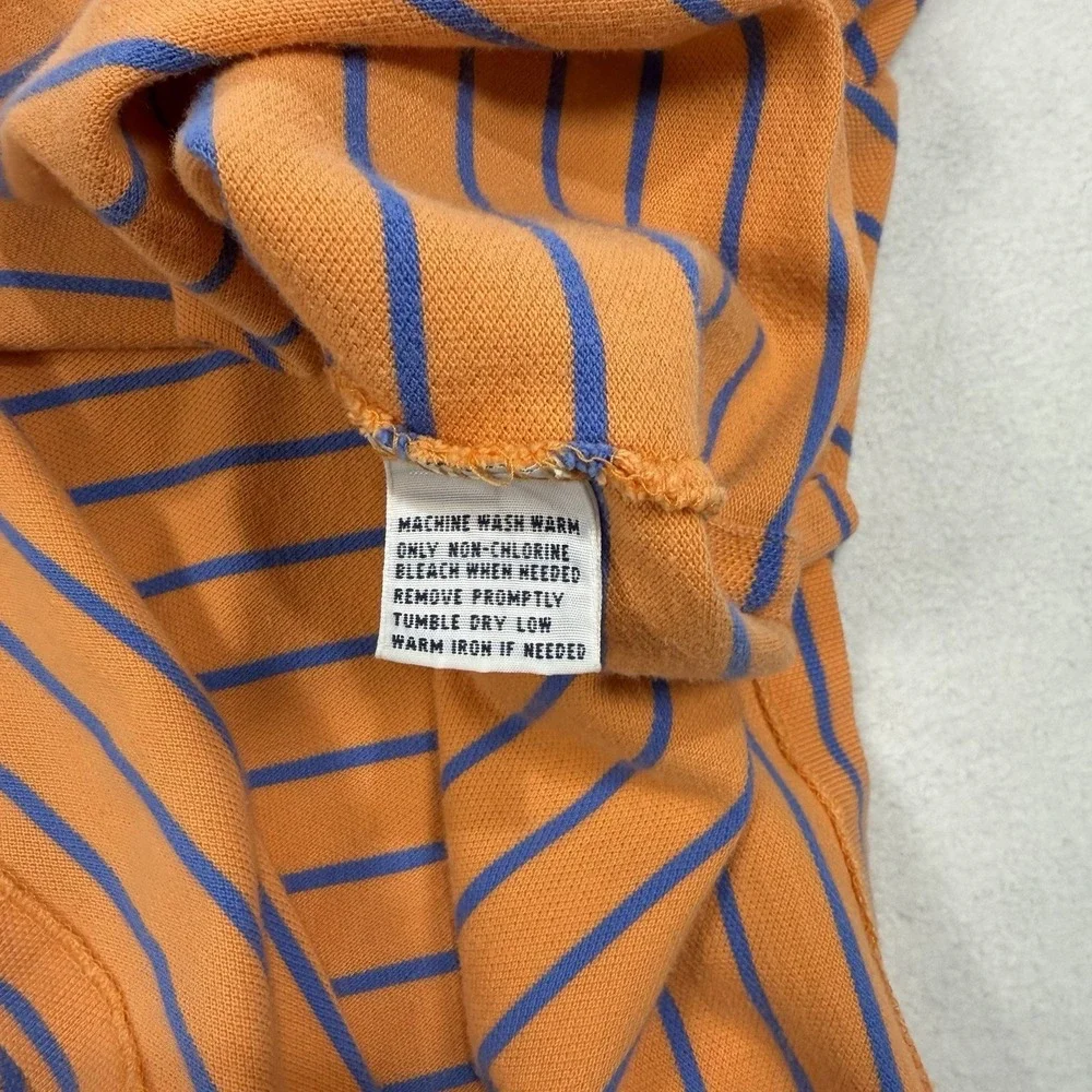 Polo Ralph Lauren Polo Shirt Mens XXL Orange Blue Striped‎ Short Sleeve Golf